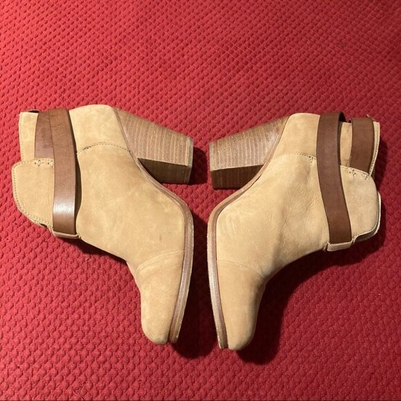 RAG &  BONE Sz 39.5 Harrow Tan Suede & Leather Accent 3.5” Heel Ankle Booties - Picture 3 of 12